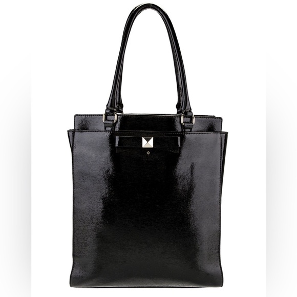 kate spade Handbags - Vintage Kate Spade Black Patent Leather Long Tall Tote Shopper Bag Rare